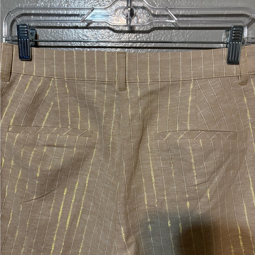 NWT Women’s J. Crew Light Tan Shorts with Gold Pinstripes Size 8 - Picture 7 of 16